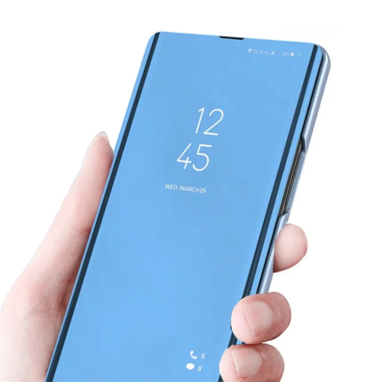 Funda de teléfono con espejo de superficie electrochapada antiarañazos para iPhone 15 Plus - Azul