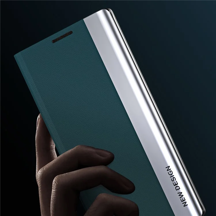 For iPhone 15 Pro PU Leather Flip Stand Phone Cover Electroplated Protective Case - Green