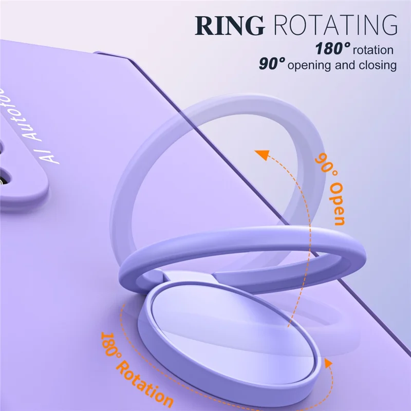 For Samsung Galaxy Z Fold3 5G Macaron Hard PC Phone Cover with Front Screen Film Kickstand Case Support Magnetic Car Mount - Purple