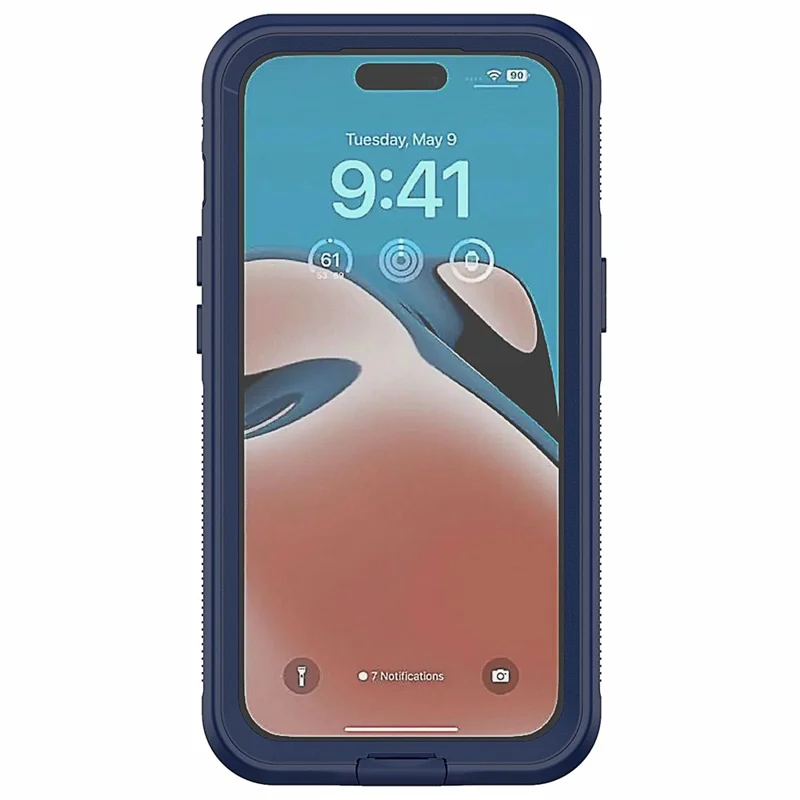 For iPhone 15 Pro IP68 Waterproof Phone Case Fall Protection PC+Neoprene Cellphone Shell - Transparent Blue