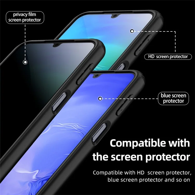 Für Samsung Galaxy F34 5G / M34 5G PC+TPU Handyhülle Airbag Schutz Sturzsichere Handyhülle - Matt Schwarz