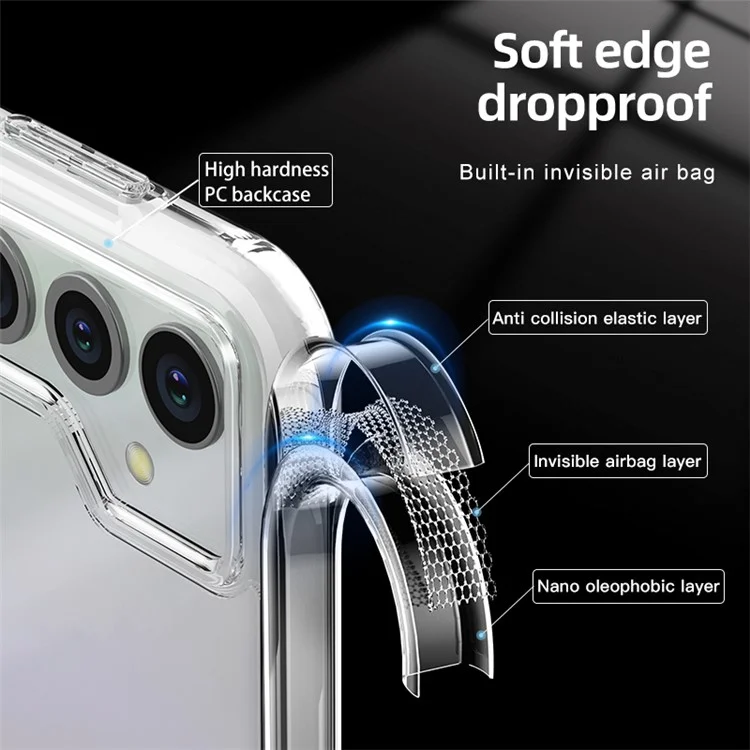 Für Samsung Galaxy F34 5G / M34 5G PC+TPU Handyhülle Airbag Schutz Sturzsichere Handyhülle - Matt Schwarz