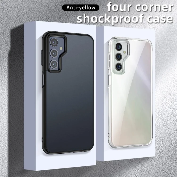 Für Samsung Galaxy F34 5G / M34 5G PC+TPU Handyhülle Airbag Schutz Sturzsichere Handyhülle - Matt Schwarz
