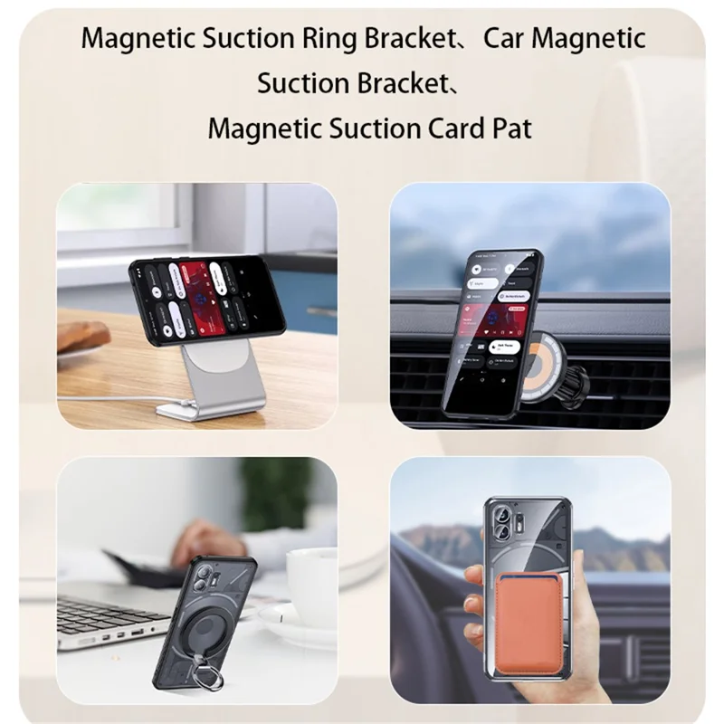 Magnetic Phone Case for Nothing Phone (2) , PC+TPU Phone Cover Compatible with MagSafe - Transparent