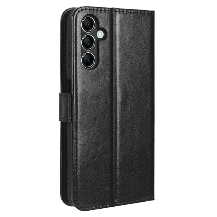 Pour Samsung Galaxy F34 5G / M34 5G Crazy Horse Texture Leather Case Phone Cover with Wallet Stand - Noir