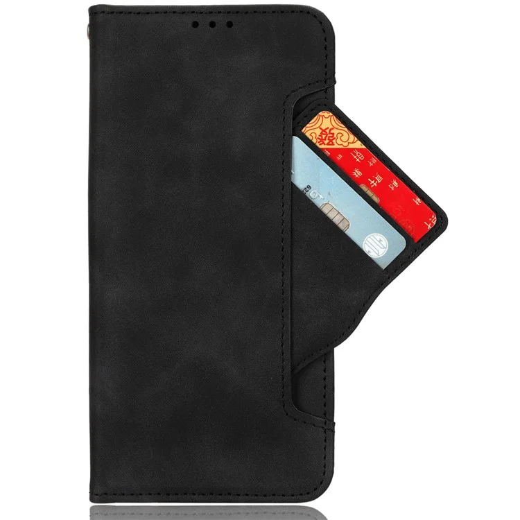 Für Samsung Galaxy F34 5G / M34 5G Mehrfach-Kartensteckplätze Lederhülle Brieftasche Ständer Telefonabdeckung - Schwarz