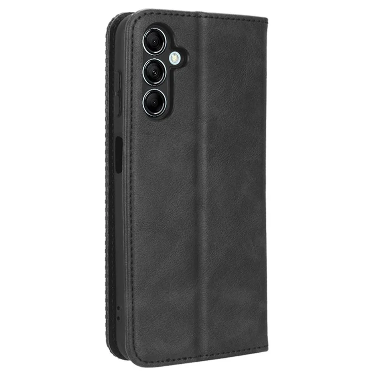 Для Samsung Galaxy F34 5G / M34 5G Бумажник Ретро PU Кожаный Чехол Подставка Защитный Чехол для Телефона - Черный