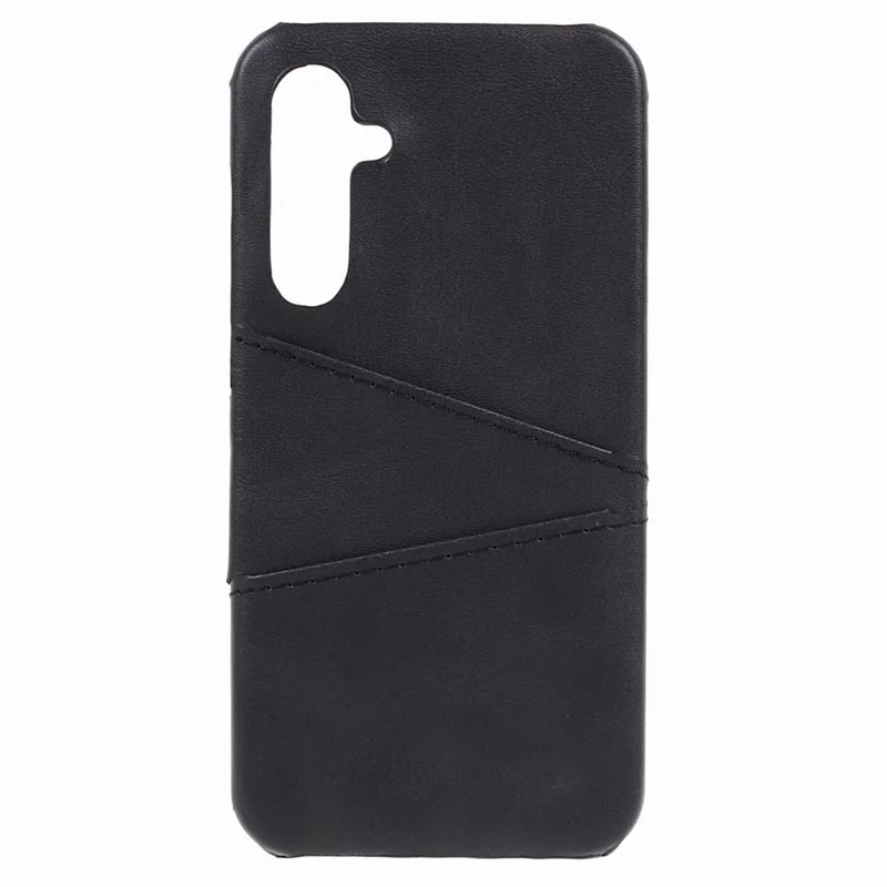 For Samsung Galaxy S23 FE Phone Case PU Leather Coated PC Back Cover with 2 Card Slots - Black