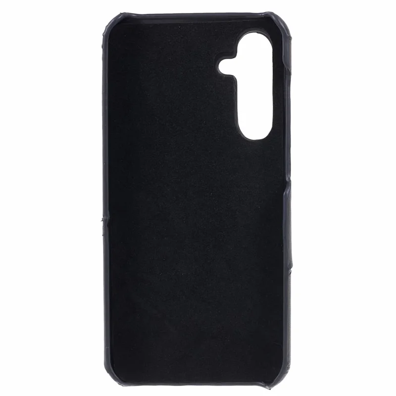 For Samsung Galaxy S23 FE Phone Case PU Leather Coated PC Back Cover with 2 Card Slots - Black