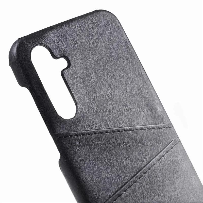For Samsung Galaxy S23 FE Phone Case PU Leather Coated PC Back Cover with 2 Card Slots - Black