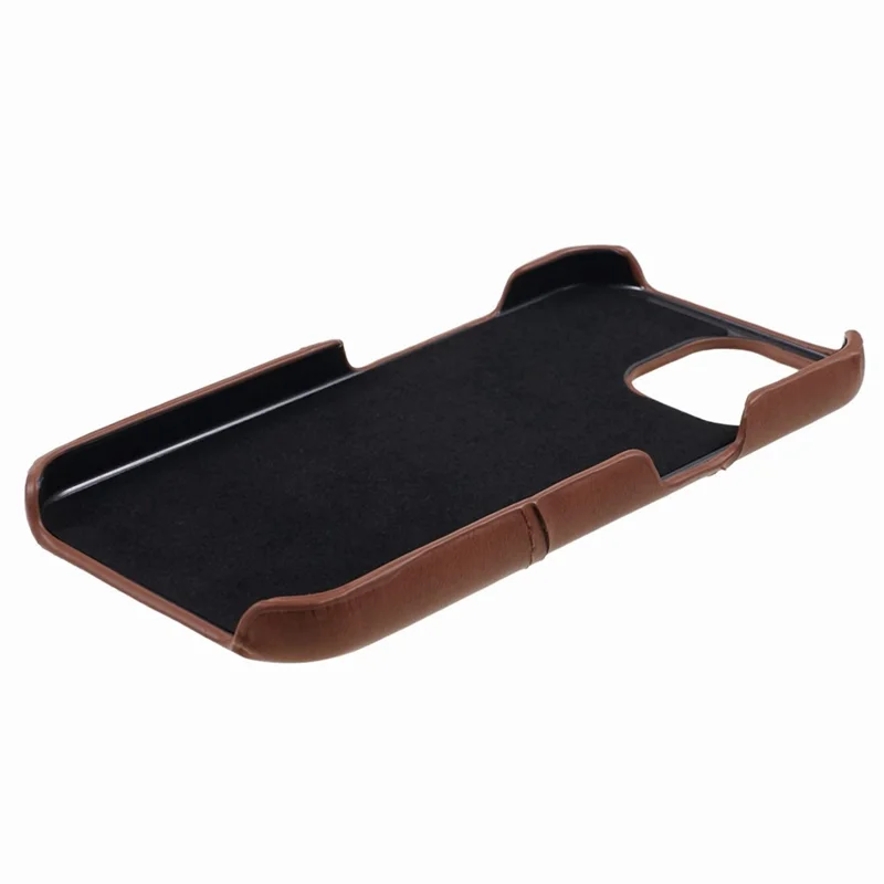Für iPhone 15 PU-Leder beschichtete PC-Hülle mit 2 Kartenfächern, kratzfest - Kaffee