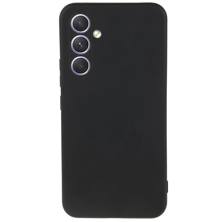 Per Samsung Galaxy S23 FE Fibra di rivestimento Rubberized TPU Cover Telefonica Anti-graffio Custodia Posteriore - Nero