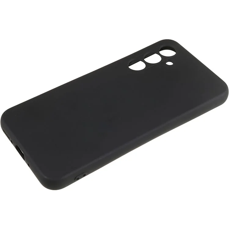 Per Samsung Galaxy S23 FE Fibra di rivestimento Rubberized TPU Cover Telefonica Anti-graffio Custodia Posteriore - Nero
