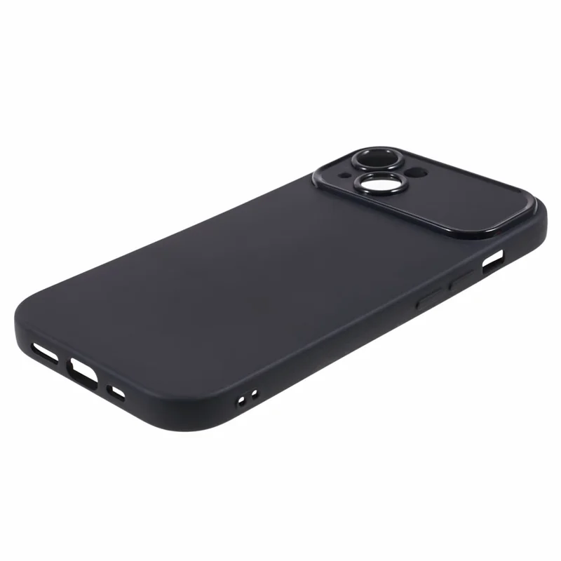 For iPhone 14 Flexible TPU Phone Case Matte Smartphone Back Shell Soft Cover (Precise Rear Lens Cutout) - Black