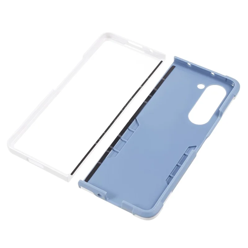 For Samsung Galaxy Z Fold5 5G Kickstand Phone Case PC+TPU Dual Layer Protective Cover - White