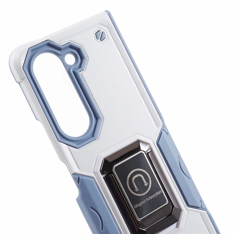 For Samsung Galaxy Z Fold5 5G Kickstand Phone Case PC+TPU Dual Layer Protective Cover - White