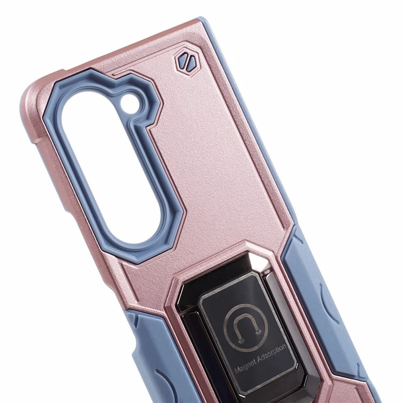 Pour Samsung Galaxy Z Fold5 5G Kickstand Phone Case PC+TPU Dual Layer Protective Cover - Rose Gold