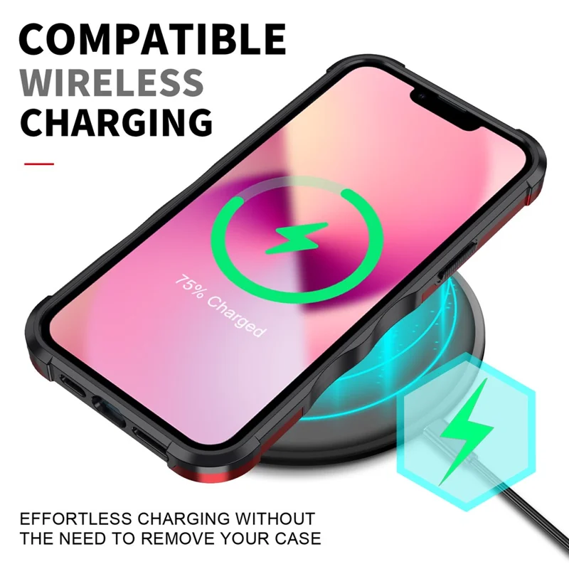 For iPhone 15 Plus Anti-Slip Grips Phone Case PC + TPU Dual Layer Shock Absorption Protective Cover - Blue