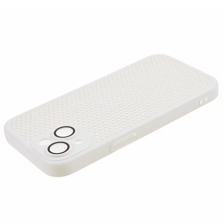 KSTDESIGN Icenets Series For iPhone 13 Heat Dissipation Phone Case Hard PC Shockproof Cover with Lens Film - White