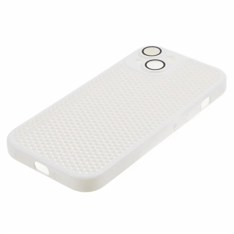 KSTDESIGN Icenets Series For iPhone 13 Heat Dissipation Phone Case Hard PC Shockproof Cover with Lens Film - White