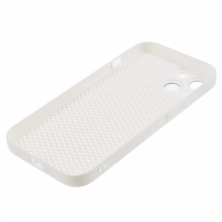 KSTDESIGN Icenets Series For iPhone 13 Heat Dissipation Phone Case Hard PC Shockproof Cover with Lens Film - White