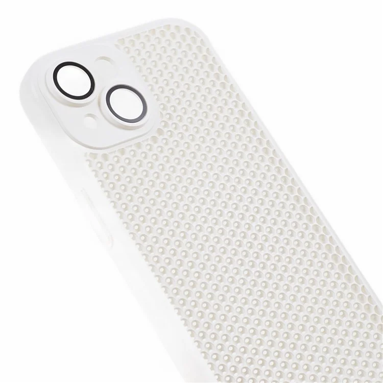 KSTDESIGN Icenets Series For iPhone 13 Heat Dissipation Phone Case Hard PC Shockproof Cover with Lens Film - White