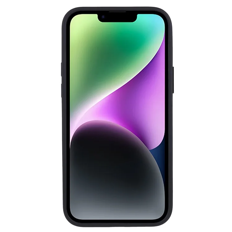 FULEXIN For iPhone 15 Metal Lens Frame Phone Case PC + TPU Hybrid Shockproof Cover - Black