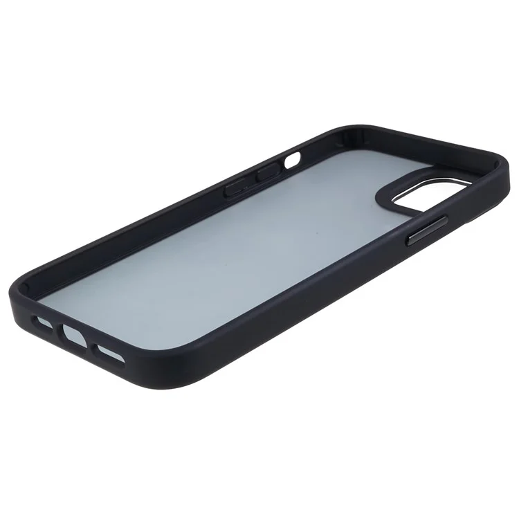 FULEXIN For iPhone 15 Metal Lens Frame Phone Case PC + TPU Hybrid Shockproof Cover - Black