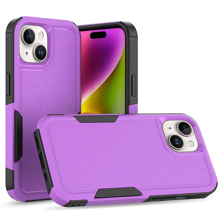 For iPhone 15 Dual Layer Protection PC+TPU Cover Anti-fall Phone Case - Purple