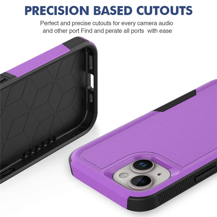 For iPhone 15 Dual Layer Protection PC+TPU Cover Anti-fall Phone Case - Purple