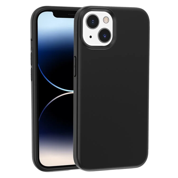 Для iPhone 15 Plus PC + TPU гибридный корпус телефона Anti-Scratch Phone Case Rubberized Surface Cover - Черный