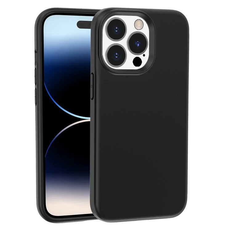 For iPhone 15 Pro Max PC + TPU Hybrid Phone Shell Anti-Scratch Rubberized Surface Phone Case Cover - Black
