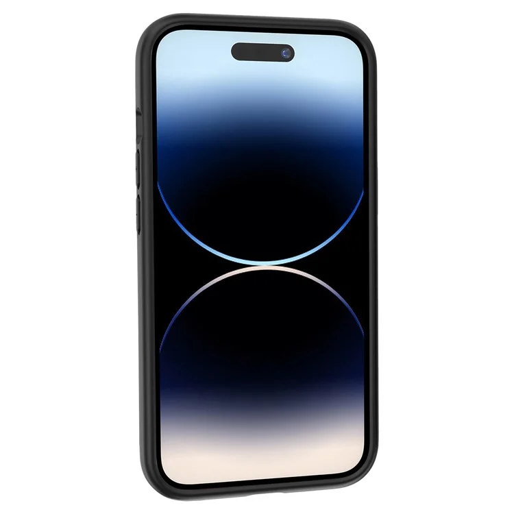 For iPhone 15 Pro Max PC + TPU Hybrid Phone Shell Anti-Scratch Rubberized Surface Phone Case Cover - Black