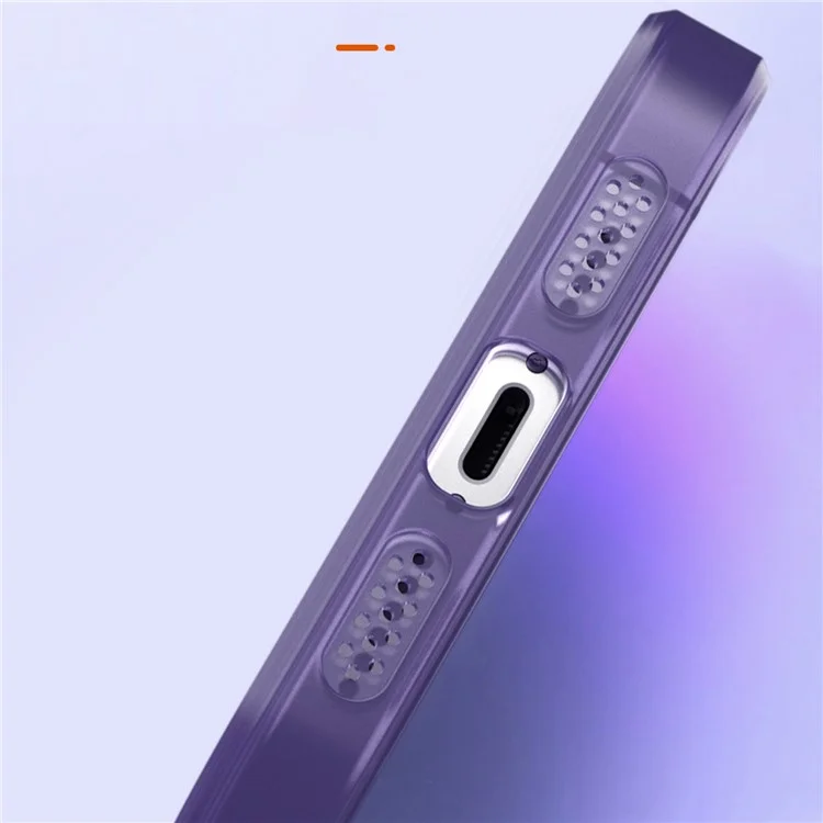 PC+TPU-Handyhülle für iPhone 15 Pro Max, transluzente matte Schutzhülle mit Glaslinsenfilm - Dunkellila