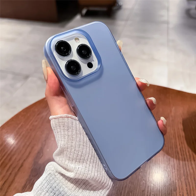 For iPhone 15 Plus Shockproof Mobile Phone Case Anti-Scratch Matte PC Phone Cover Shell - Blue