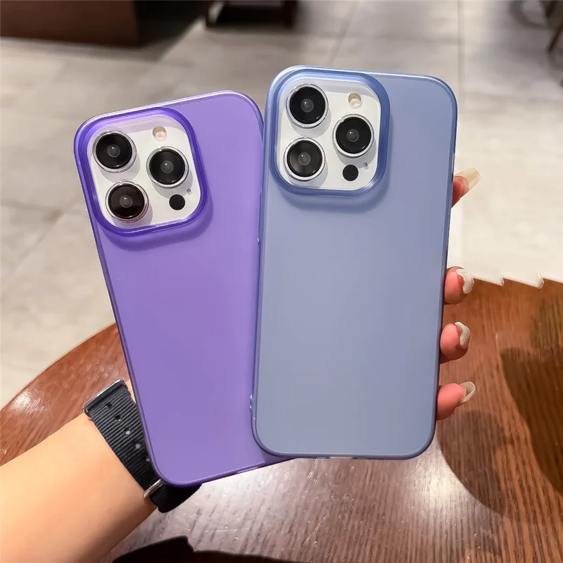 For iPhone 15 Plus Shockproof Mobile Phone Case Anti-Scratch Matte PC Phone Cover Shell - Blue