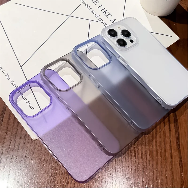 For iPhone 15 Plus Shockproof Mobile Phone Case Anti-Scratch Matte PC Phone Cover Shell - Blue