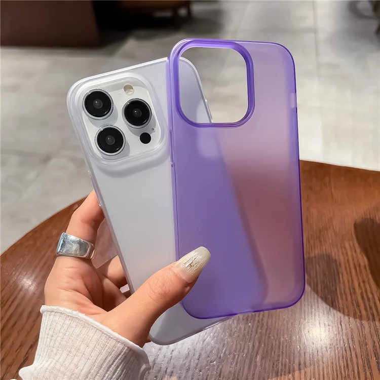 Für iPhone 15 Pro Smartphone Case Anti-Fingerabdruck PC Matt Telefonhülle - Lila