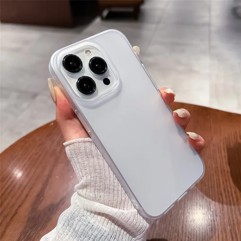 For iPhone 15 Pro Smartphone Case Anti-Fingerprint PC Matte Phone Cover Shell - Transparent