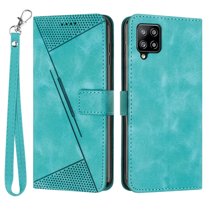 Para Samsung Galaxy A22 4G (Versão UE) / M32 (Versão Índia) / M32 (Versão Global) 4G / F22 / M22 Capa de Telefone de Couro Impressa Carteira Stand Case - Verde