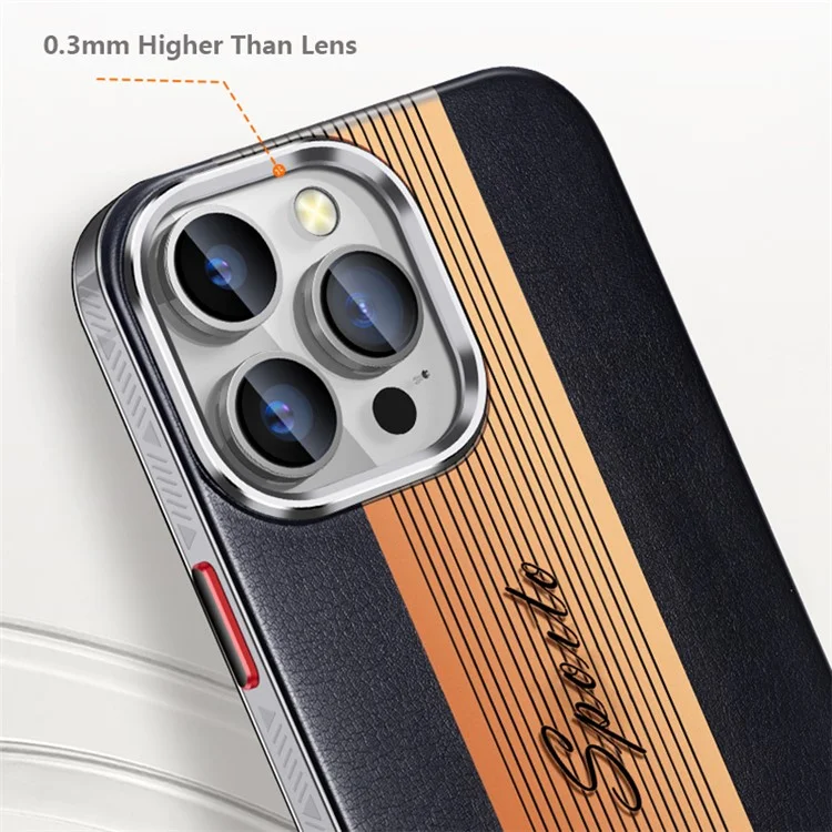 Per iPhone 13 Pro Laser PU Leather Coated TPU Phone Case Gradient Design Cell Phone Cover Shell - Viola