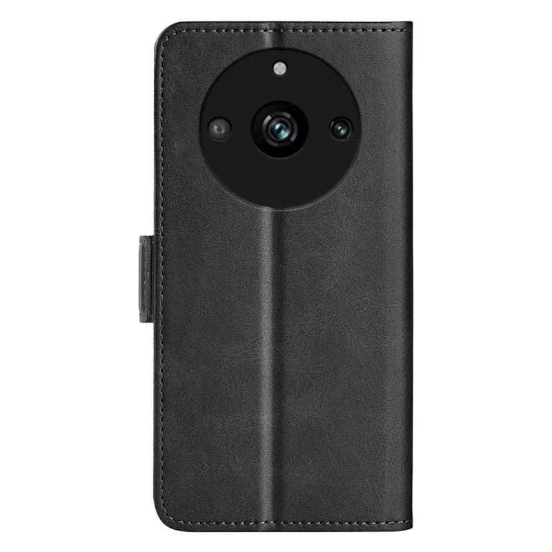 For Realme 11 Pro 5G / 11 Pro+ 5G PU Leather Calf Texture Wallet Phone Case Stand Shockproof Cover - Black