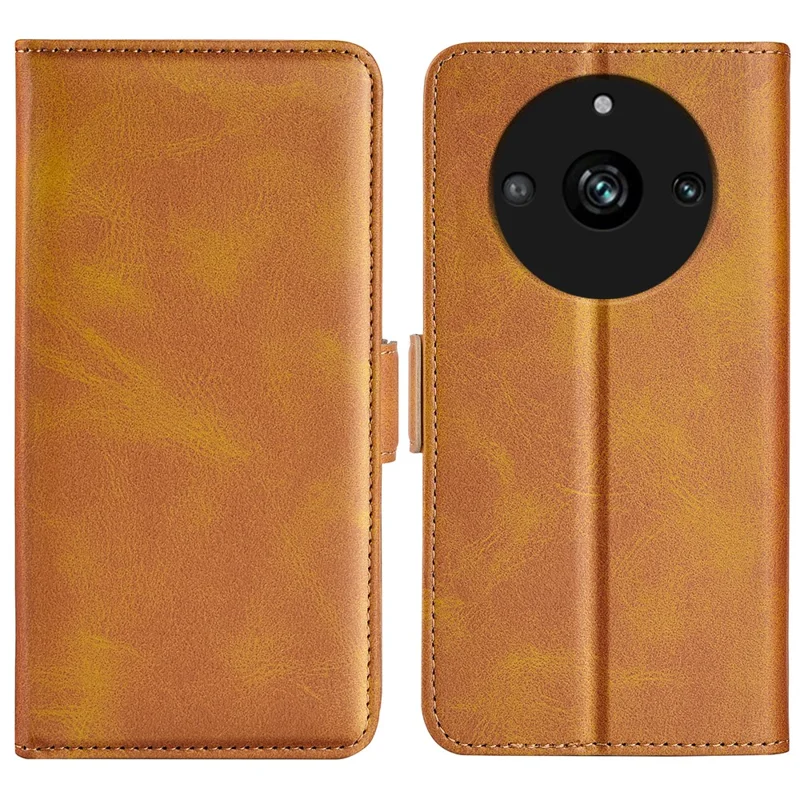 For Realme 11 Pro 5G / 11 Pro+ 5G PU Leather Calf Texture Wallet Phone Case Stand Shockproof Cover - Yellow