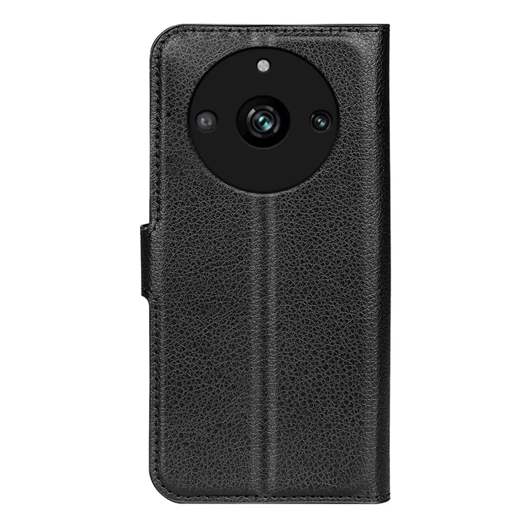 For Realme 11 Pro 5G / 11 Pro+ 5G Litchi Texture Phone Case Stand PU Leather Protective Wallet Cover - Black