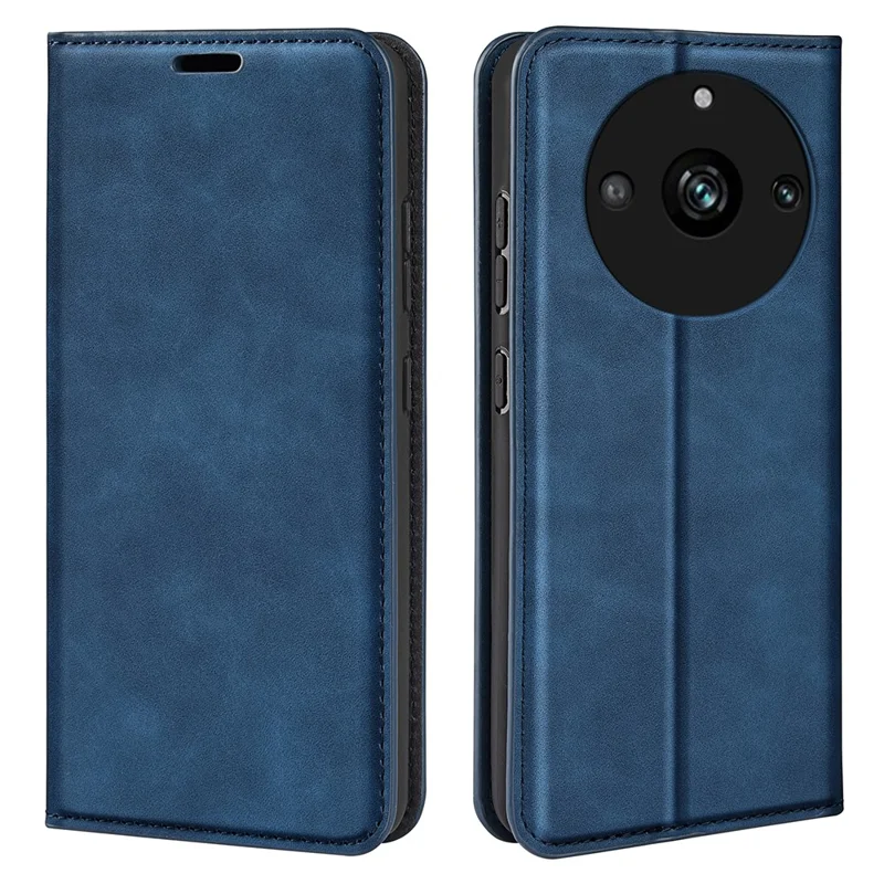 Phone Case for Realme 11 Pro 5G / 11 Pro+ 5G , PU Leather Skin-touch Wallet Stand Phone Cover - Blue