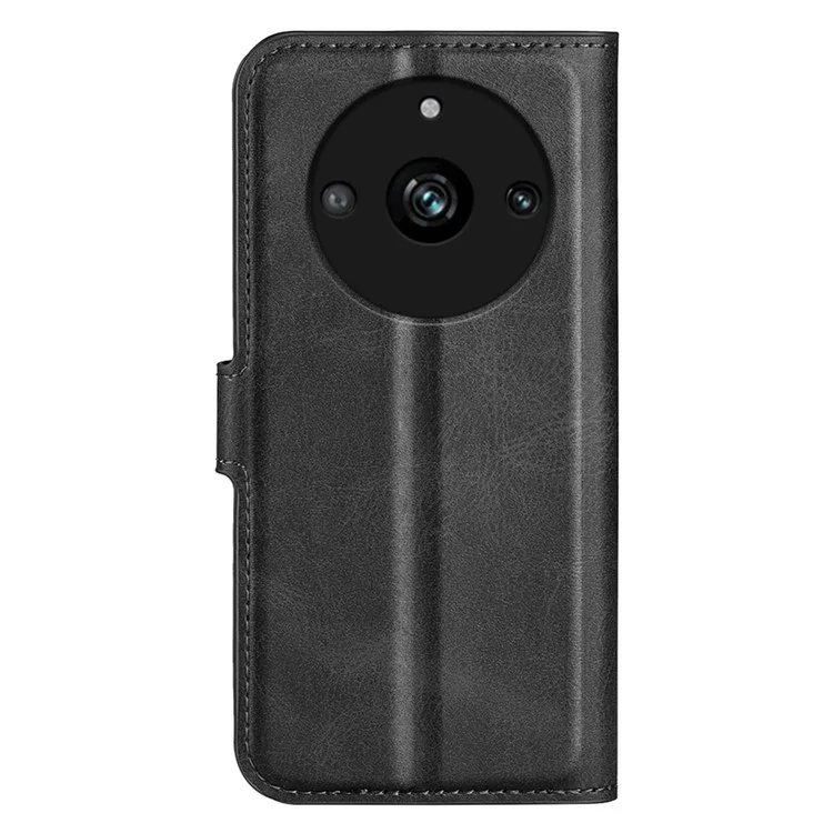 Pour Realme 11 Pro 5G / 11 Pro+ 5G Calf Texture Wallet Stand Case Full Protection PU Leather Phone Cover - Noir