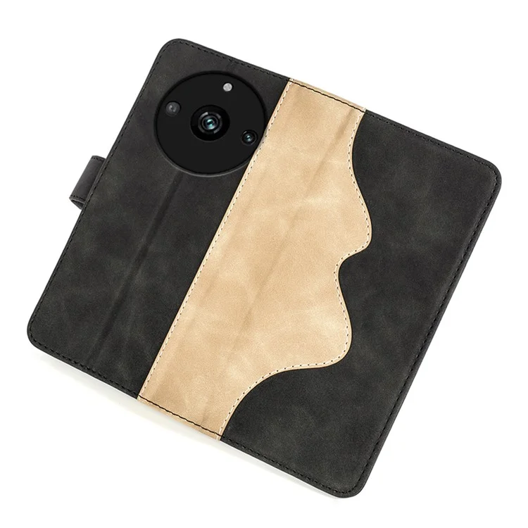 Funda de Cuero para Realme 11 Pro+ 5G / 11 Pro 5G, Funda de Teléfono con Soporte, Doble Color - Negro