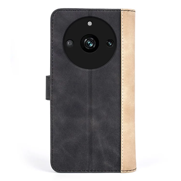 Funda de Cuero para Realme 11 Pro+ 5G / 11 Pro 5G, Funda de Teléfono con Soporte, Doble Color - Negro