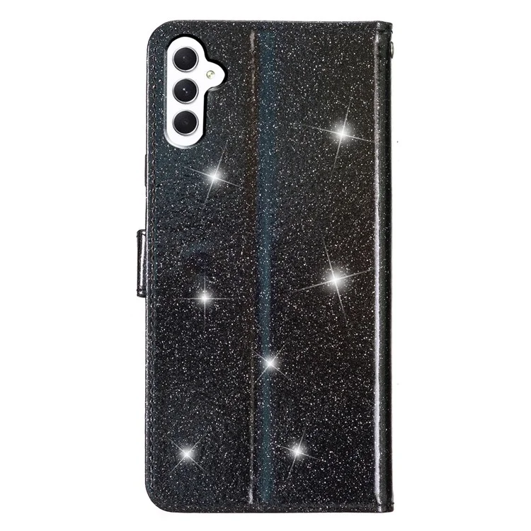Per Samsung Galaxy A54 5G Portafoglio Stand Custodia Glittery in Pelle PU Antiurto Copertina Telefono - Nero