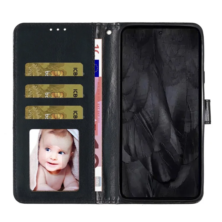 Per Google Pixel 8 Pro Glittery PU Leather Stand Phone Case Full Protection Phone Wallet Cover - Nero